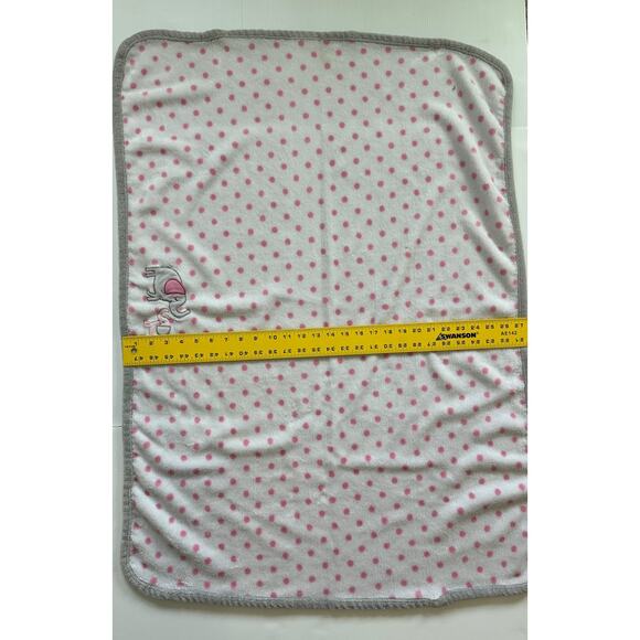 Parents Choice Walmart Elephant Mommy and Baby Pink Gray Polka Dots Blanket Kids - Picture 4 of 6